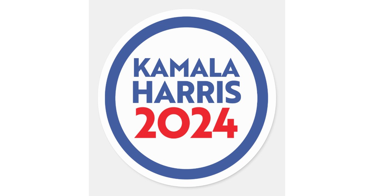 Kamala Harris 2024 Classic Round Sticker Zazzle