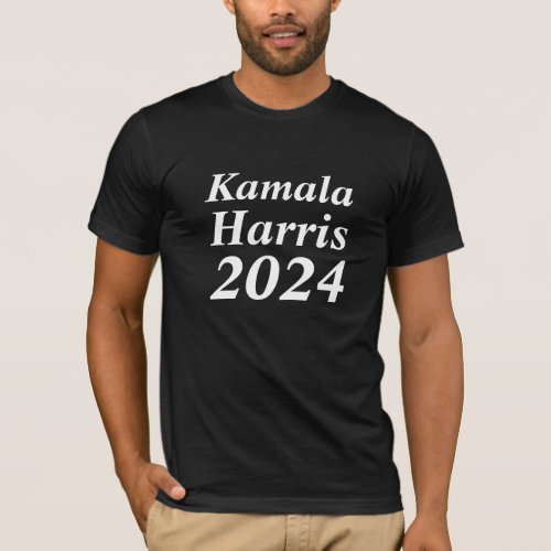 Kamala Harris 2024 Custom Name and Year Black T_Shirt
