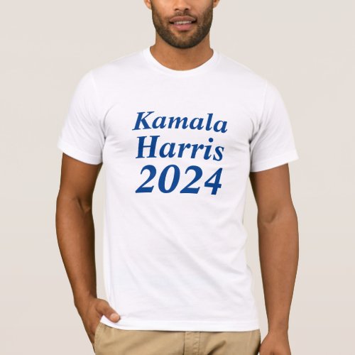 Kamala Harris 2024 Custom Name and Year White T_Shirt