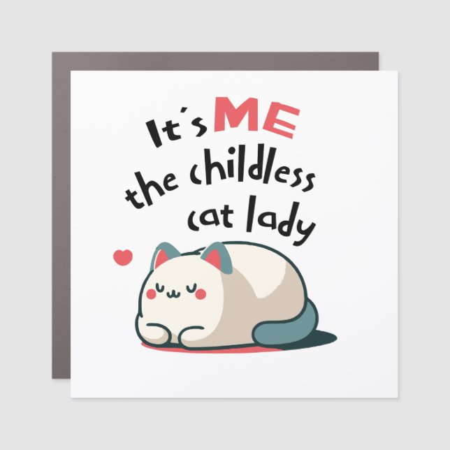 Kamala Harris 2024 Cute Childless Cat Lady Car Magnet (Front)