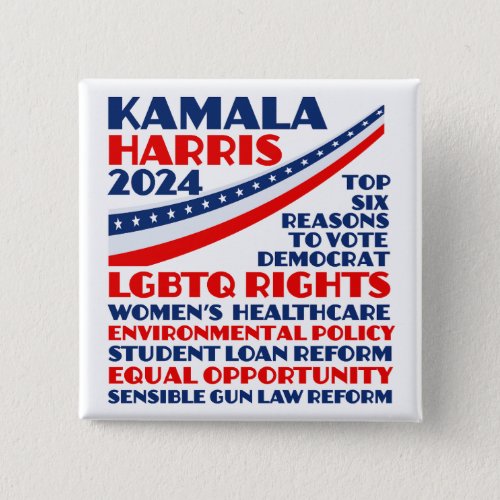 Kamala Harris 2024 Election Democrat Platform Button