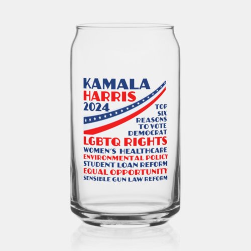 Kamala Harris 2024 Election Democrat Platform Can Glass