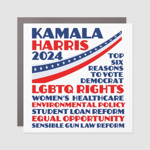 Kamala Harris 2024 Election Democrat Platform Car Magnet