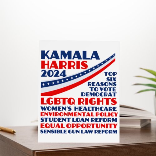 Kamala Harris 2024 Election Democrat Platform Foam Board