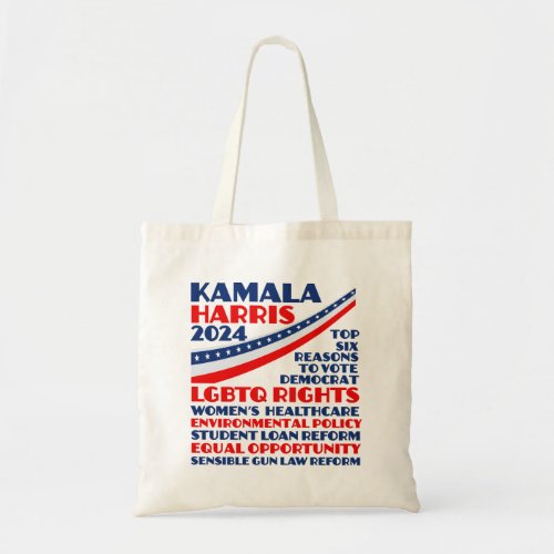 Kamala Harris 2024 Election Democrat Platform Tote Bag