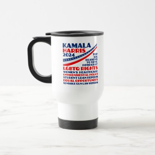 Kamala Harris 2024 Election Democrat Platform Travel Mug