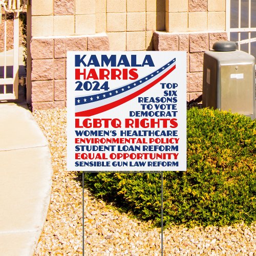 Kamala Harris 2024 Election Democrat Platform Yard Sign