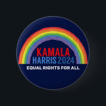 Kamala Harris 2024 Election Rainbow LGBTQ Button<br><div class="desc">Vote for Kamala Harris in 2024. Cute political rainbow button for LGBTQ democrat voters in America. Customize this election design with your own LGBT message or keep as equal rights for all.</div>