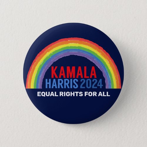 Kamala Harris 2024 Election Rainbow LGBTQ Button