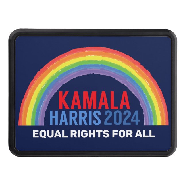 Kamala Harris 2024 Election Rainbow LGBTQ Hitch Cover (Front)
