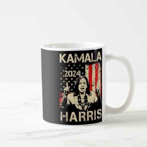 Kamala Harris 2024 Flag Retro Kamala For President Coffee Mug