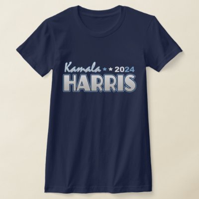 Kamala Harris 2024 for President Blue Written Name T-Shirt
