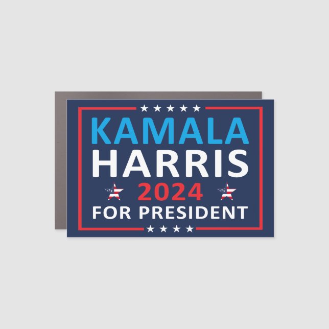 Kamala Harris 2024 For President, Democratic Party Car Magnet (Front)