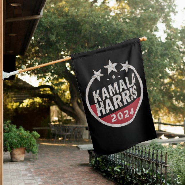 Kamala Harris 2024 For President Retro Election House Flag (In SItu)