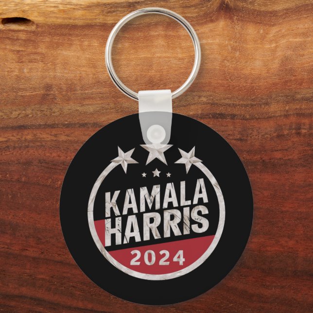 Kamala Harris 2024 For President Retro Election Keychain (Front)