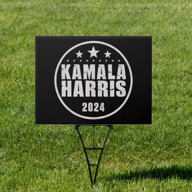 Kamala Harris 2024 For President Retro Election Sign (Insitu)