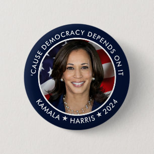 Kamala Harris 2024 for President with Photo Button