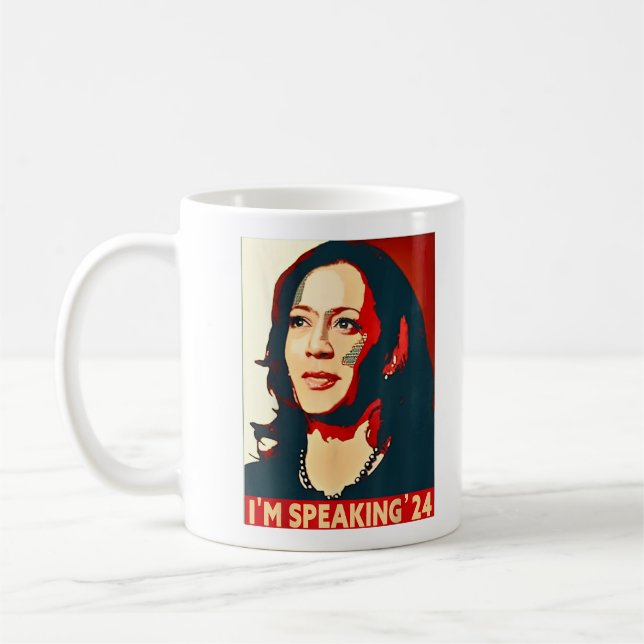 Kamala Harris 2024 Funny I'm Speaking'24 Coffee Mug (Left)