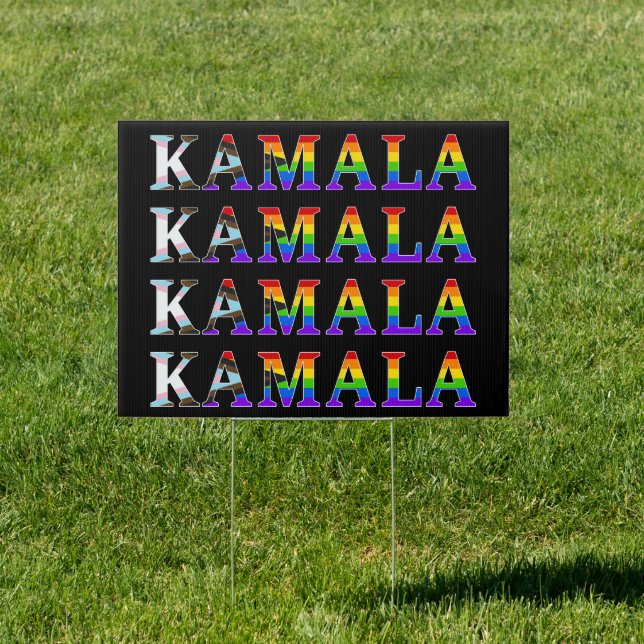 Kamala Harris 2024 Gay Pride Rainbow Sign (Insitu)