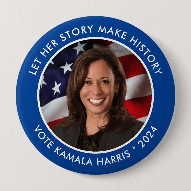 Kamala Harris 2024 Historic Collectible Photo Button (Front)