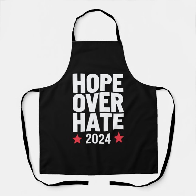 Kamala Harris 2024 Hope Over Hate Presidential  Apron (Front)