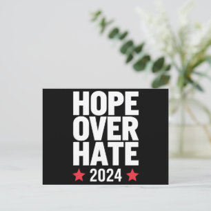 Kamala Harris 2024 Hope Over Hate Presidential  Postcard