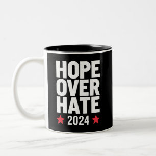 Kamala Harris 2024 Hope Over Hate Presidential Two-Tone Coffee Mug
