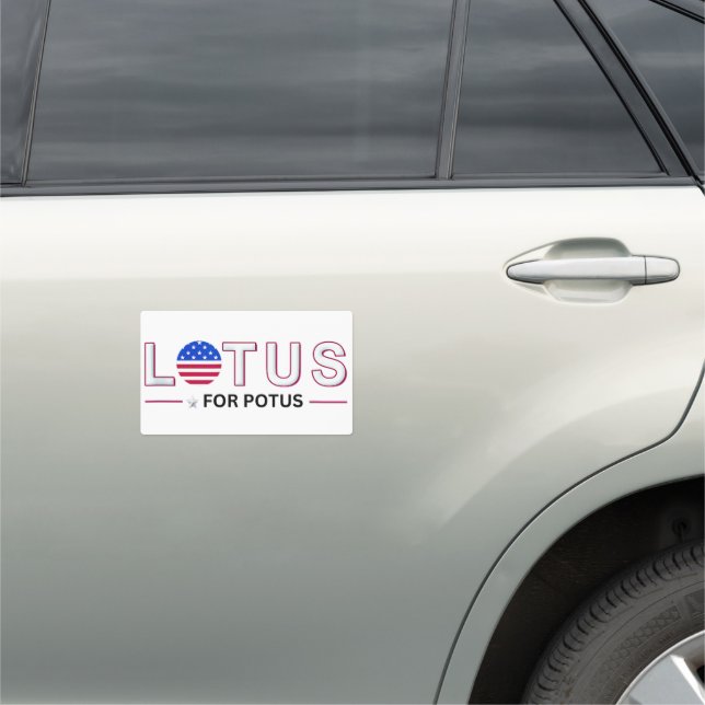 Kamala Harris 2024 Lotus for Potus Car Magnet (In Situ)
