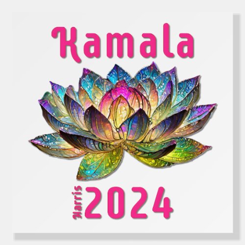 Kamala Harris 2024 Lotus For POTUS Foam Board