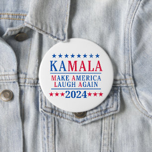 Kamala Harris 2024 Make America Laugh Again Button
