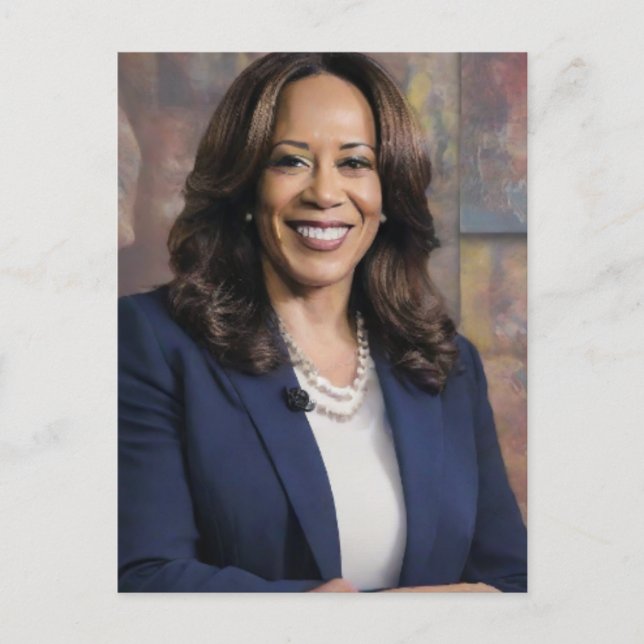 Kamala Harris 2024 my president is a black and fem Holiday Postcard (Front)