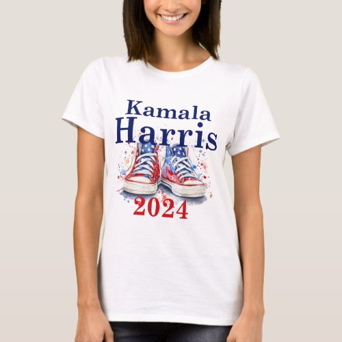 Kamala Harris 2024 Patriotic Sneakers T_Shirt