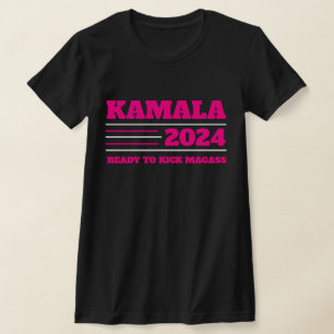 Kamala Harris 2024 Pink and White T-Shirt