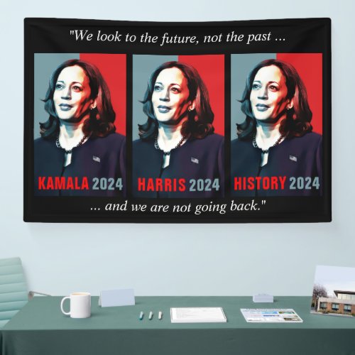 Kamala Harris 2024 Pop Art Not Going Back Banner