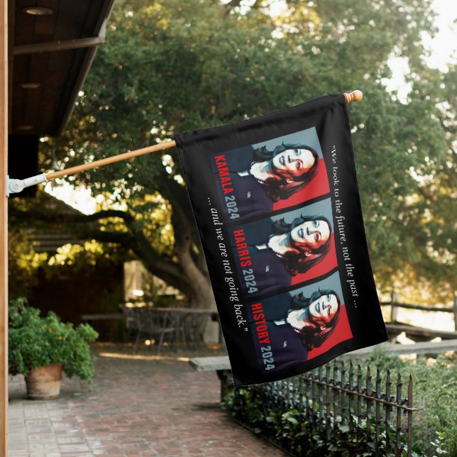 Kamala Harris 2024 Pop Art Not Going Back House Flag (In SItu)