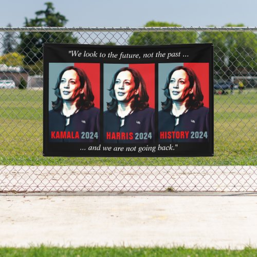 Kamala Harris 2024 Pop Art Not Going Back Outside Banner