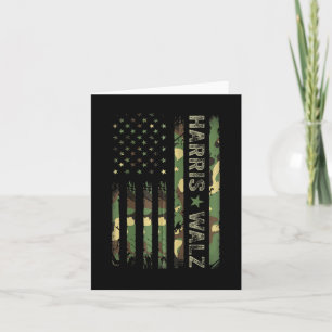 Kamala Harris 2024 President Harris Waltz Usa Camo Card