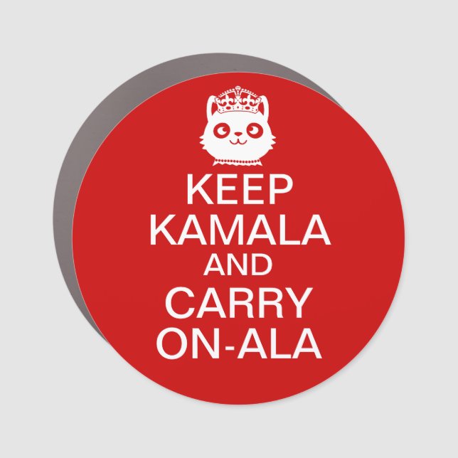 Kamala Harris 2024 President Keep Calm Carry On Car Magnet (Front)