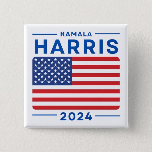 Kamala Harris 2024 Presidential Election USA Flag Button