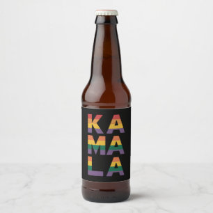 Kamala Harris 2024 Rainbow Flag Gay Pride LGBT  Beer Bottle Label