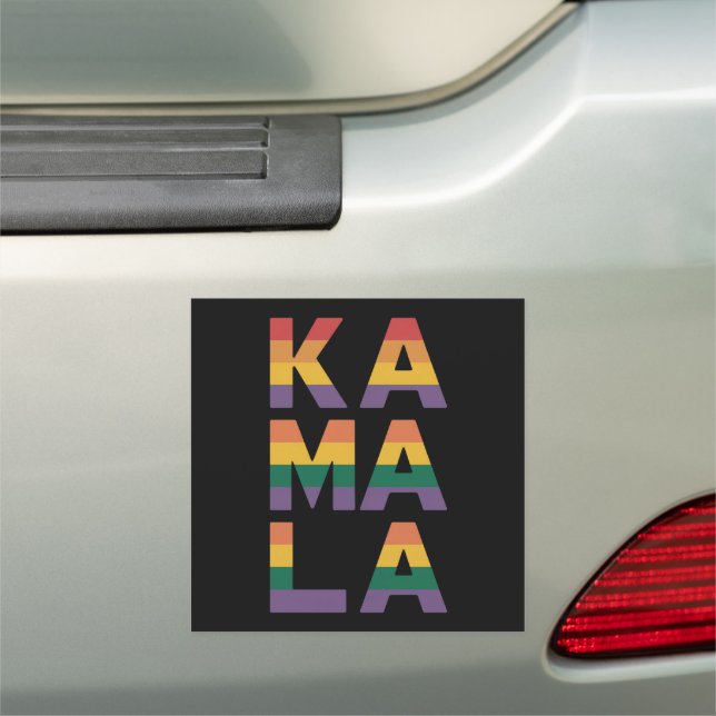 Kamala Harris 2024 Rainbow Flag Gay Pride LGBT  Car Magnet (In Situ)