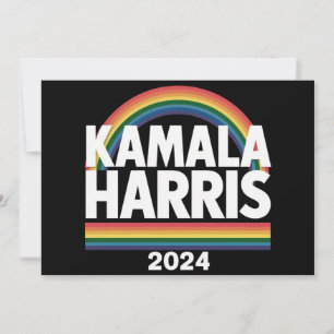 Kamala Harris 2024 Rainbow Gay Pride LGBT Election Invitation