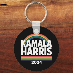 Kamala Harris 2024 Rainbow Gay Pride LGBT Election Keychain