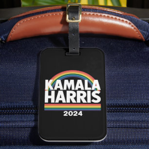 Kamala Harris 2024 Rainbow Gay Pride LGBT Election Luggage Tag