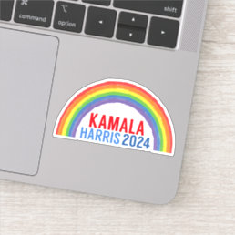 Kamala Harris 2024 Rainbow LGBTQ Laptop Sticker