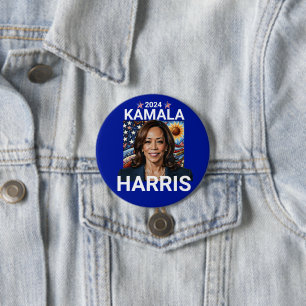 Kamala Harris 2024 Red, White and Blue Button