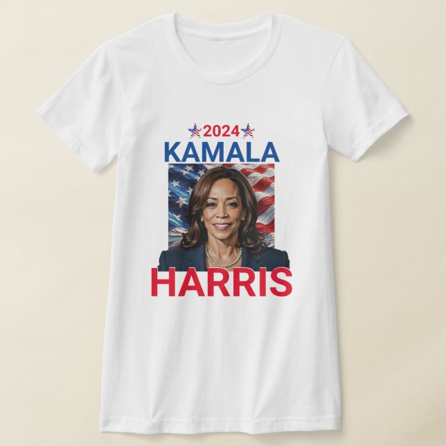 Kamala Harris 2024 Red, White and Blue T-Shirt (Laydown)