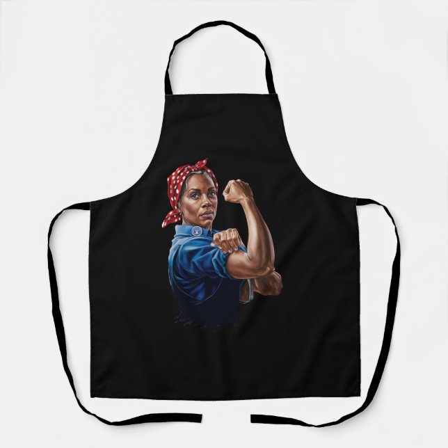 Kamala Harris 2024 Rosie The Riveter Childless Cat Apron (Front)