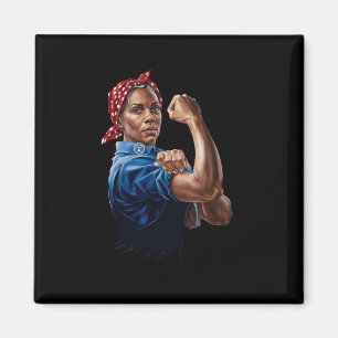 Kamala Harris 2024 Rosie The Riveter Childless Cat Magnet