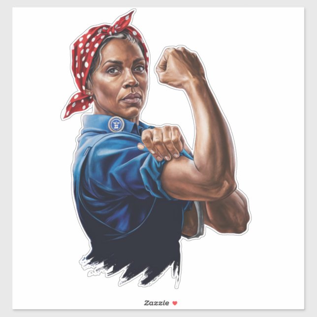 Kamala Harris 2024 Rosie The Riveter Childless Cat Sticker (Sheet)